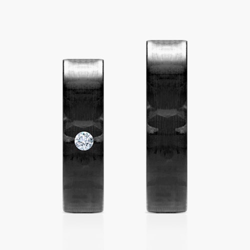 Obrączki ślubne: carbon, płaskie, 6 mm